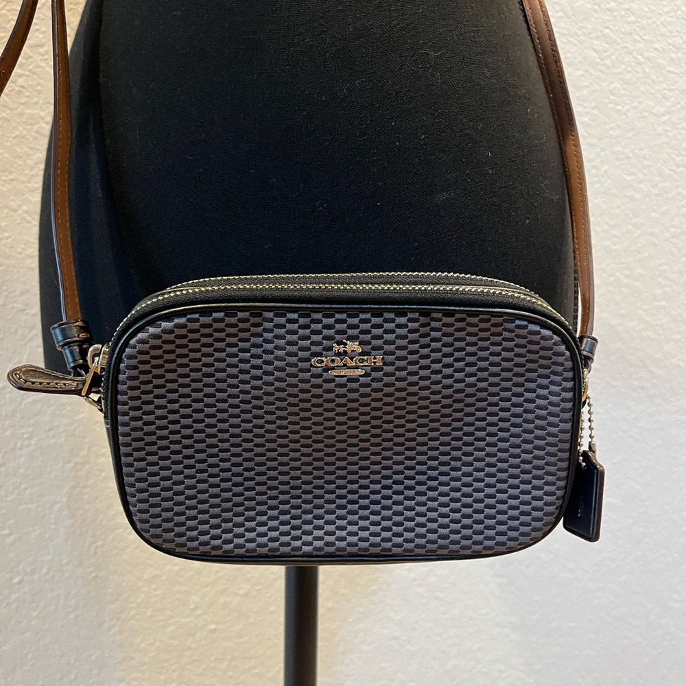 NWOT Coach Double Zip Jacquard Camera Crossbody Bag